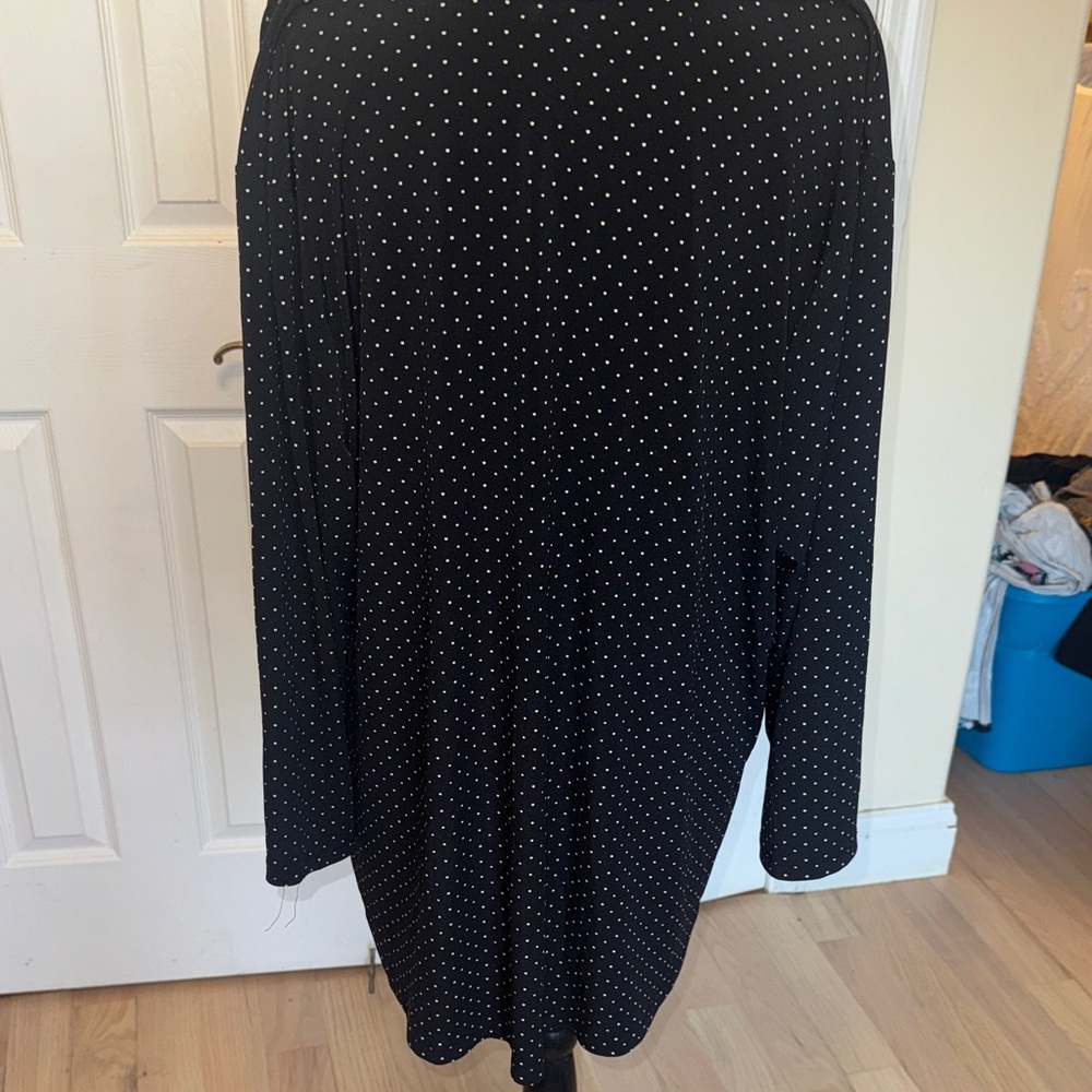 Charter Club Black and White Polka Dot Blouse - Picture 3 of 9